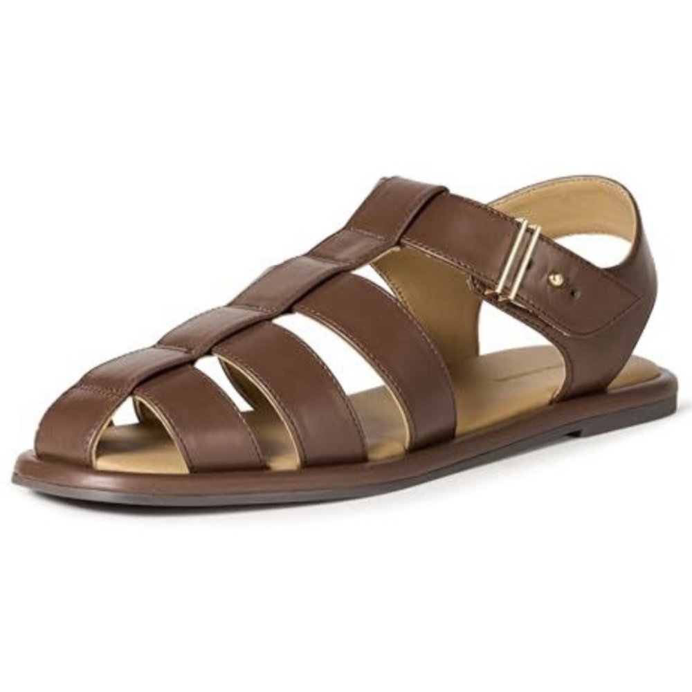 Amazon Essentials Women's Closed Toe Fisherman Sandals, Brown, 7.5 *NIB*